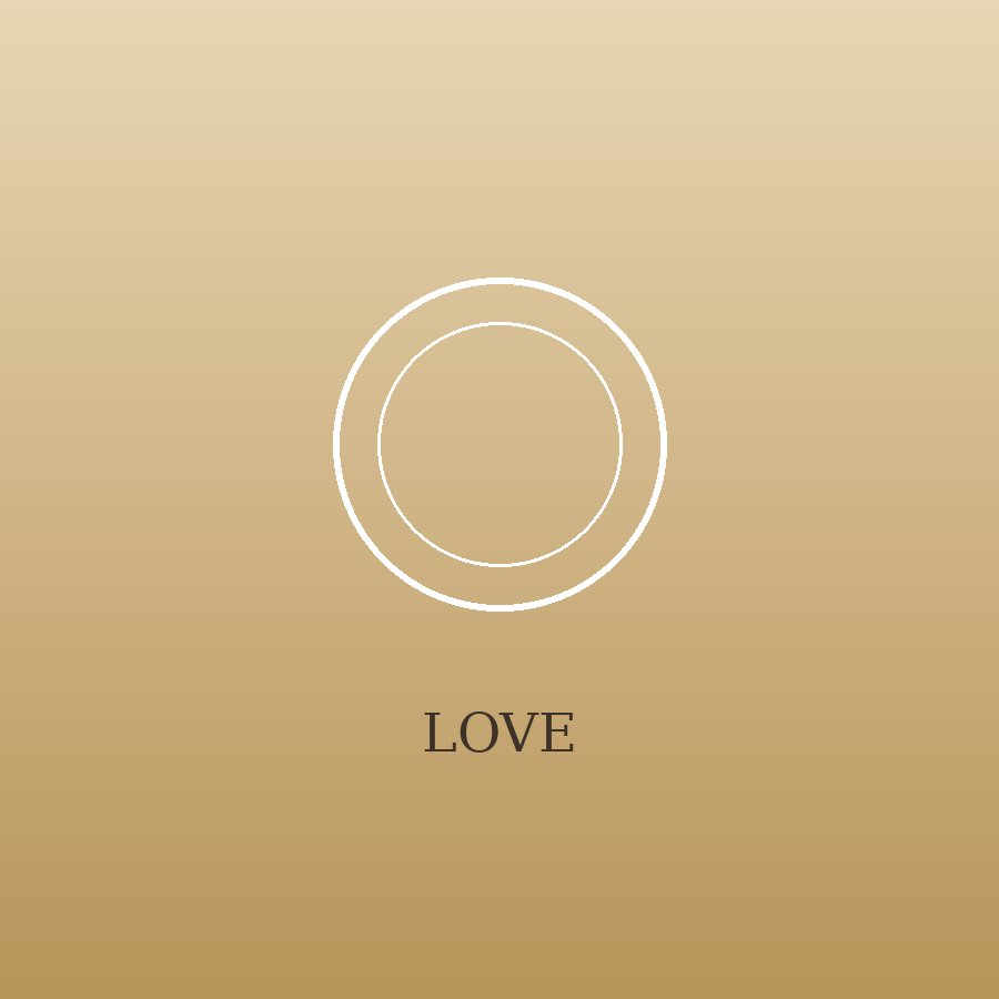 Златиста твърда гривна LOVE