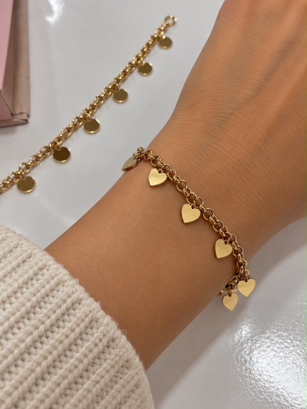 Heart charm bracelet