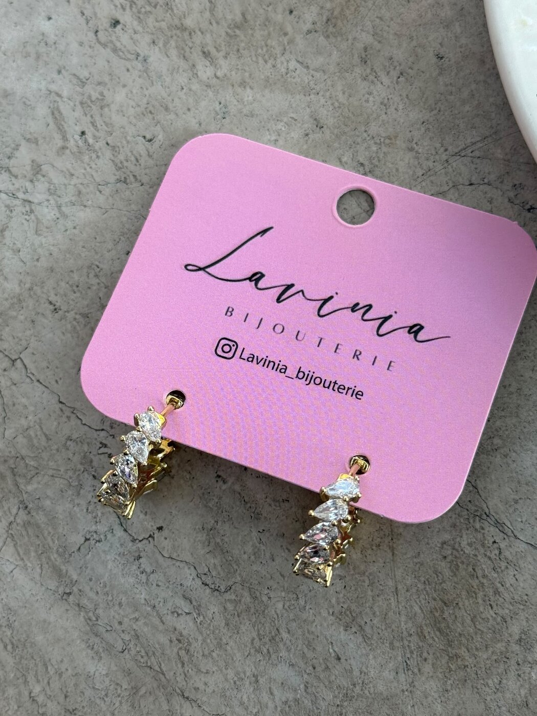 Pear crystal hoop earrings