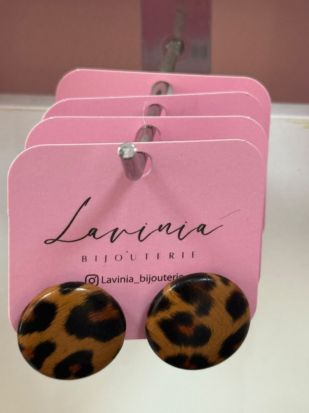 Leopard print stud earrings